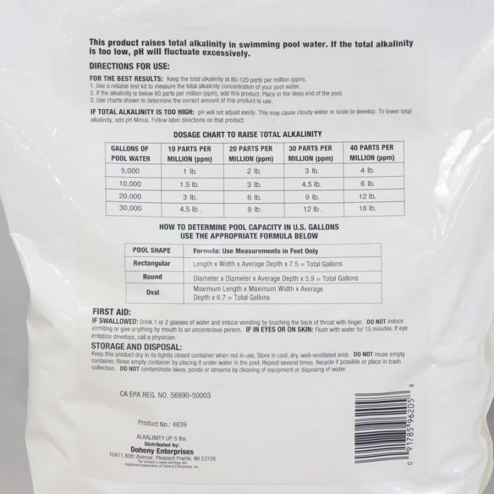 Doheny's Alkalinity Up, 5 Lb 3 Doheny's Alkalinity Up, 5 Lb - Image 3
