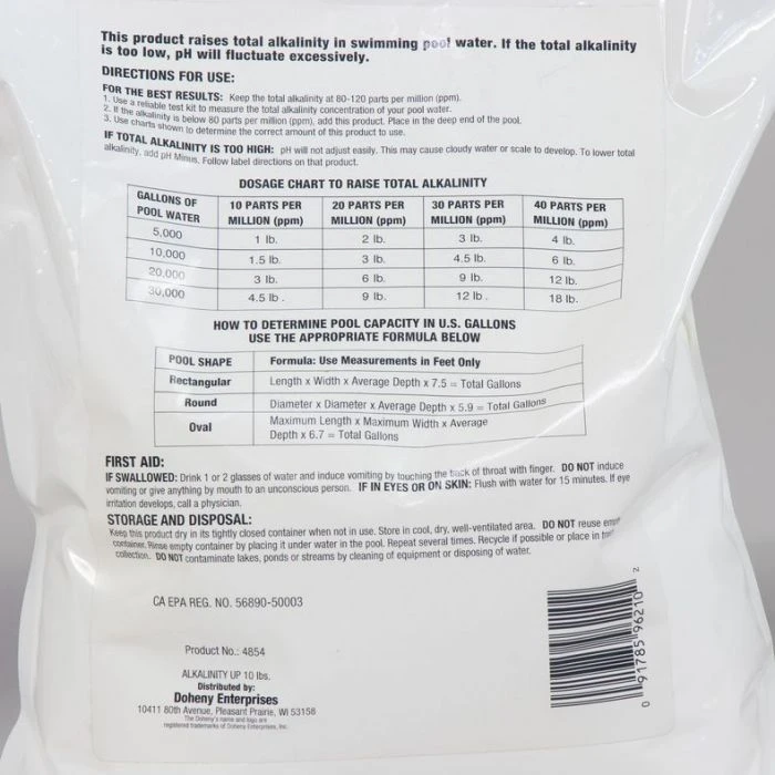 Doheny's Alkalinity Up, 10 Lb 2 Doheny's Alkalinity Up, 10 Lb - Image 2