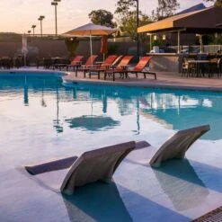 SR Smith Destination In-Pool Sun-Deck Lounger, Tan, Single -AquaTech Solutions 62700 e sq