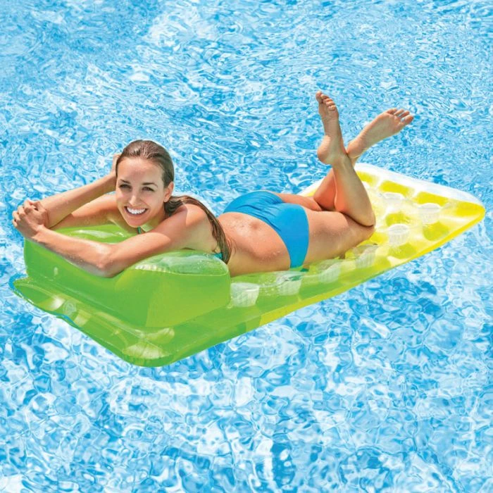 Intex 18-Pocket Fashion Lounge, Green Yellow 2 Intex 18-Pocket Fashion Lounge, Green Yellow - Image 2