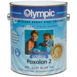 Olympic Poxolon 2 Epoxy Pool Coating 1 Gallon, Blue Ice